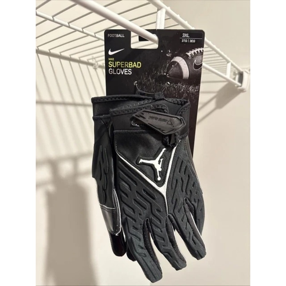 Nike Jordan Superbad 6.0 Football Gloves Black White DX4476-091 Men Size 3XL NWT